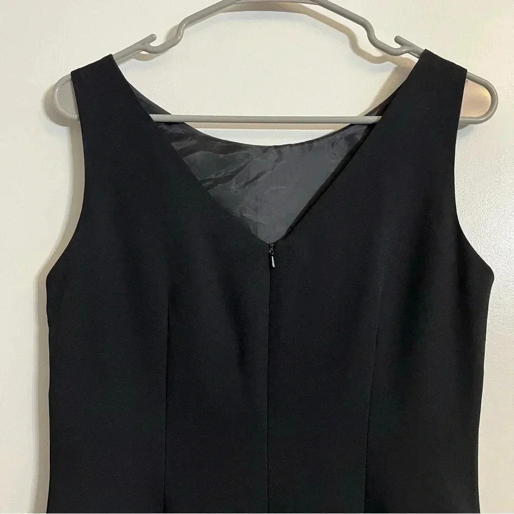 AGB Formal Sheer Cocktail Black Dress Women's size 6 V Neck Sleeveless - Picture 4 of 9
